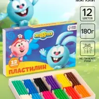 Пластилин 12 цветов, 180 г &laquo;Смешарики&raquo;