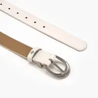 Ремень жен 05-01-02-01, Июнь2509, 3*0,3*110 см, без винта, пряж металл, 1 прокол, белый Ремень жен 05-01-02-01, Июнь2509, 3*0,3*110 см, без винта, пряж металл, 1 прокол, белый