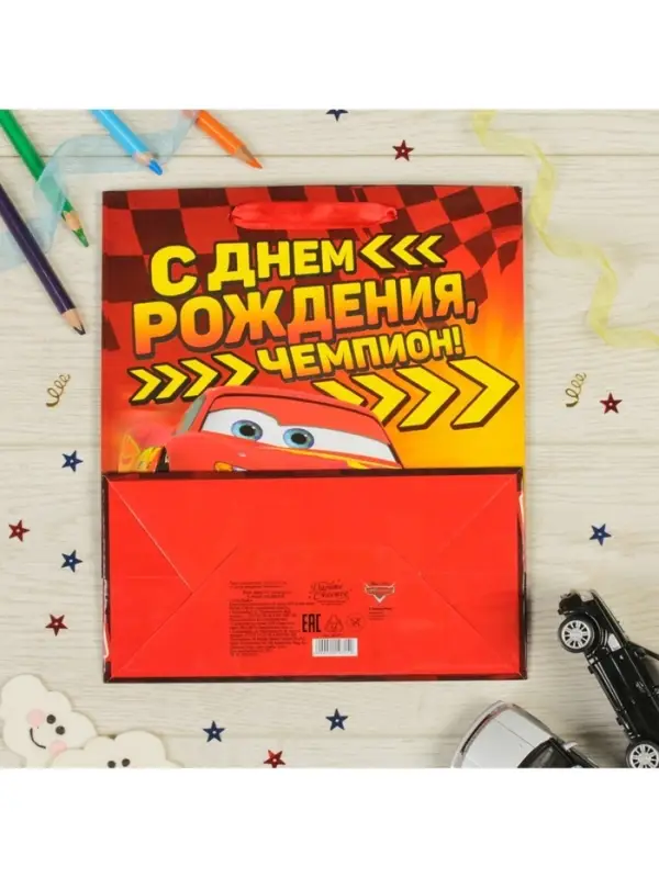 Пакет подарочный &laquo;С Днем рождения, чемпион!&raquo;, 23&times;27&times;11.5 см
