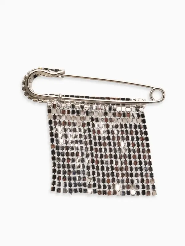 Булавка &laquo;Торжество&raquo;, дождик, 7 см, белая в серебре