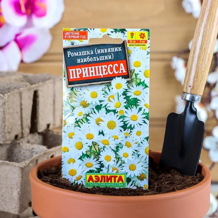 Семена цветов Ромашка садовая  Семена цветов Ромашка садовая "Принцесса", 0,2 г