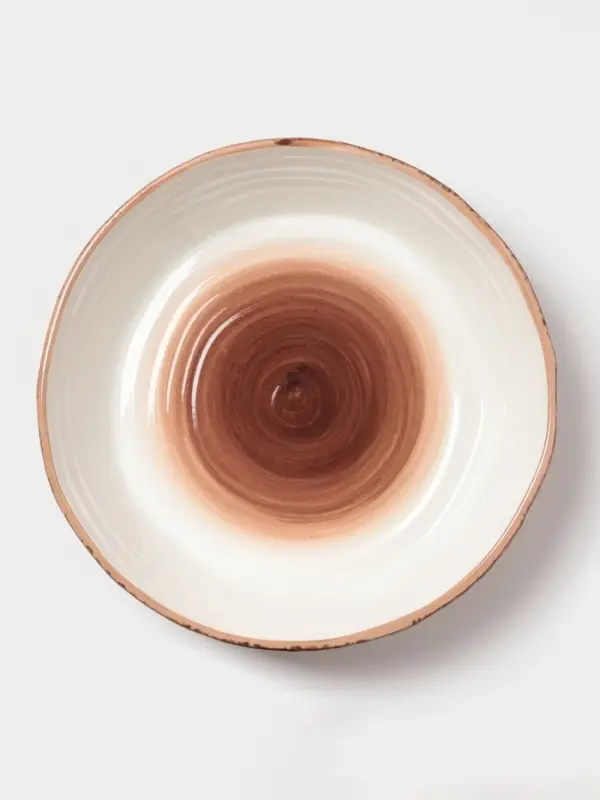 Тарелка глубокая Magistro Wood, 700 мл, d=18.2 см, фарфор, коричневая