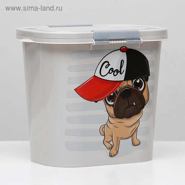 Контейнер для корма &laquo;Друг&raquo;, 10 л, овальный, пластик, цвет МИКС