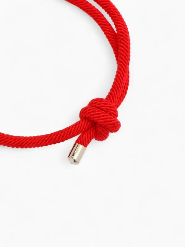Браслет-оберег "Красная нить" узел, 5мм, 15-28 см, затяжка, цвет красный