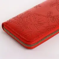 Кошелёк женский на молнии 19&times;2.5&times;10.5 см, с цветочным принтом, красный