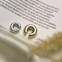 Серьги &laquo;Каффы&raquo;, набор 2 шт. бублики, цвет серебро с золотом