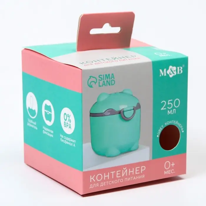 Контейнер для детского питания Мишка 1, 250 мл, розовый