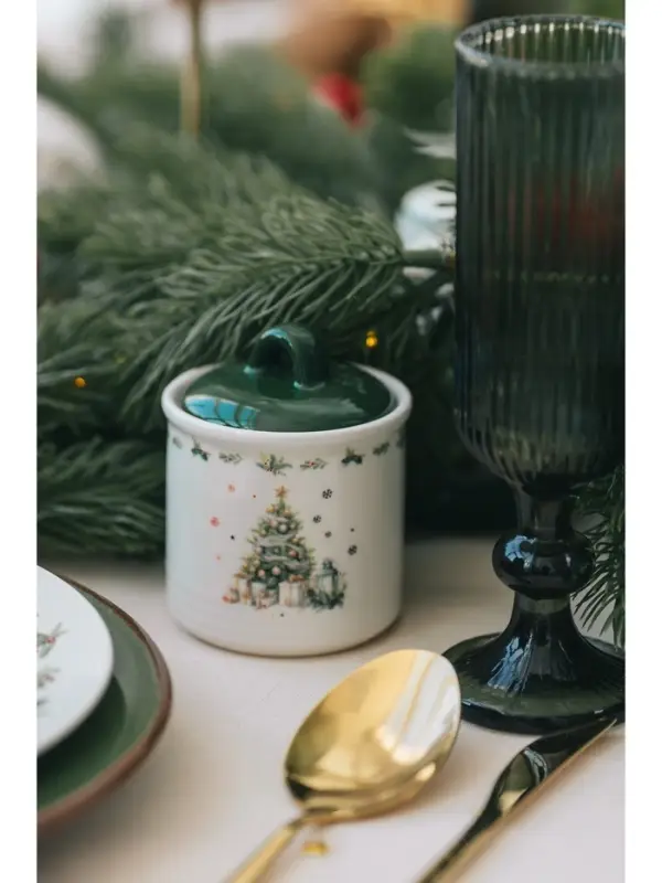 Сахарница новогодняя Доляна &laquo;Приближение чуда&raquo;, 150 мл, керамика, белая