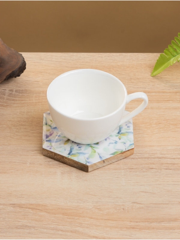 Подставка под горячее (набор 4 шт)  Подставка под горячее (набор 4 шт) "Оттенки сирени" дерево манго 15х13х5 см