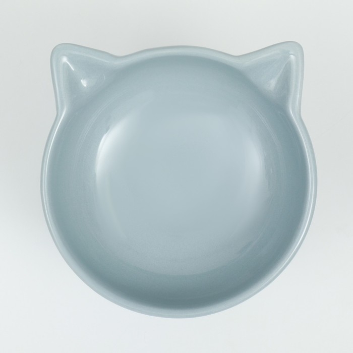 Миска керамическая  Миска керамическая "Киса" на подставке-лапках 200 мл  13 х 12 х 8 см, серая