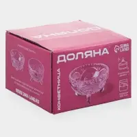 Конфетница Доляна &laquo;Венеция&raquo;, 200 мл, 10&times;6 см, на ножках, стекло, прозрачная