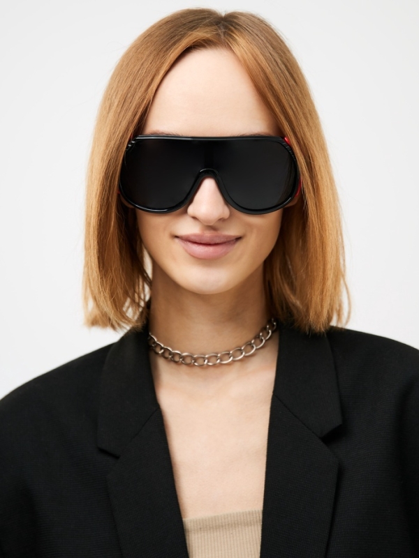 Очки солнцезащитные спортивные, uv 400, дужка 13 см, высота 5.8 см, ширина линзы 7.2 см