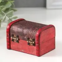 Шкатулка для украшений &laquo;Сундучок. Цветочная&raquo;, дерево, 6&times;8.8&times;5.5 см