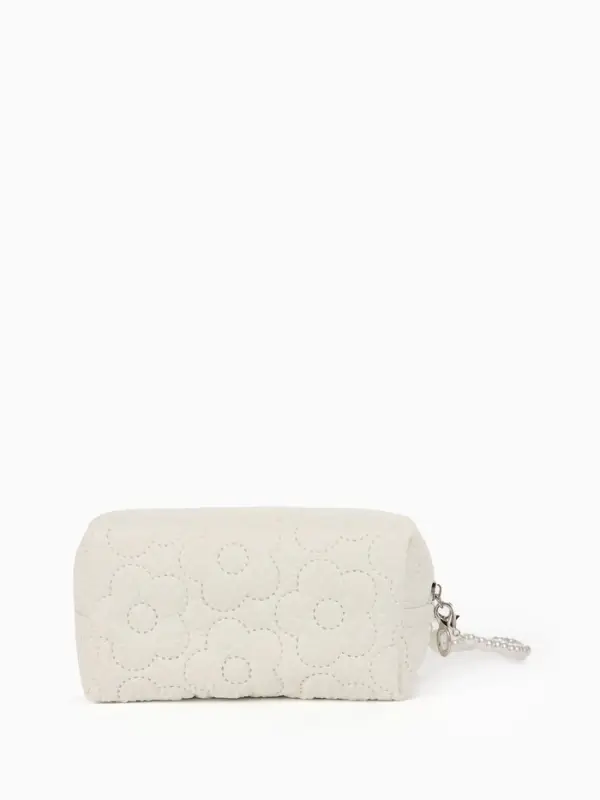 Косметичка дор Цветок 17*6*9, отд на молнии, молочный