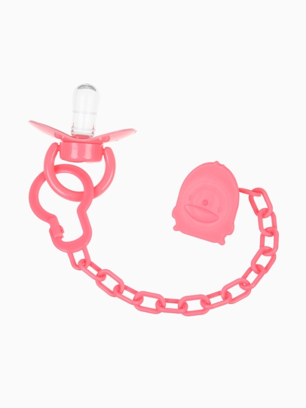 Пустышка классическая, с держателем, +0мес., цвет розовый Пустышка классическая, с держателем, +0мес., цвет розовый