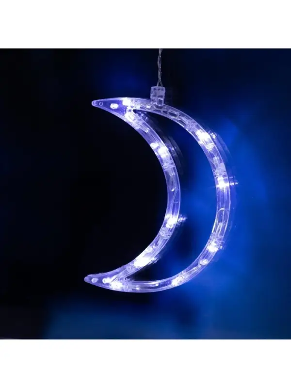 Гирлянда &laquo;Бахрома&raquo; 2.7&times;0.9 м с насадками &laquo;Месяц&raquo;, IP20, прозрачная нить, 138 LED, свечение белое, 8 режимов, 220 В