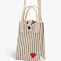 Сумка подр Сердце, 12*4*17, отд на кнопке, дл ремень, бело/серый Сумка подр Сердце, 12*4*17, отд на кнопке, дл ремень, бело/серый