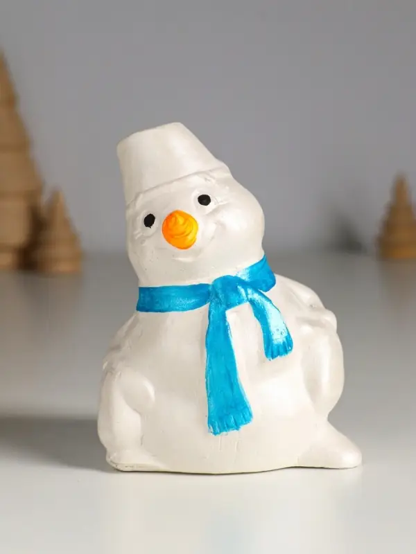 Фигурка гипс &laquo;Снеговик&raquo;, 10&times;6 см, перламутр