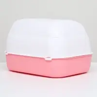 Туалет-домик 43&times;32&times;28 см, пластик, белый, розовый
