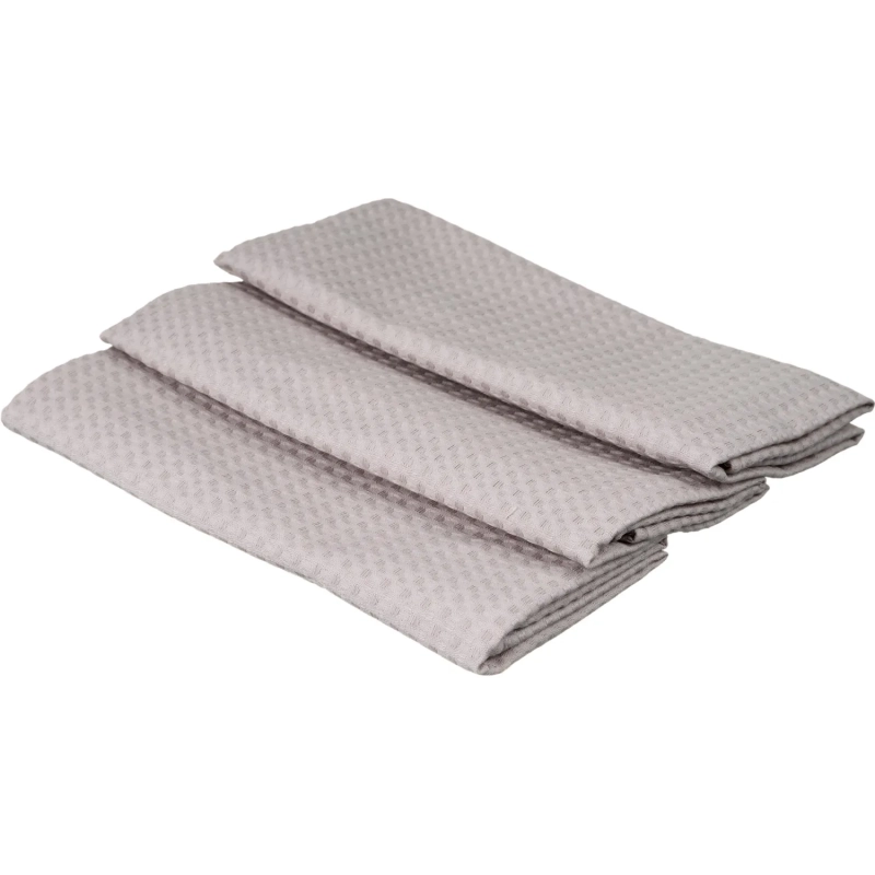 Полотенце вафельное Luscan 240 гр/м2, 40х70, яч7х7, бежевый, 3 шт/уп