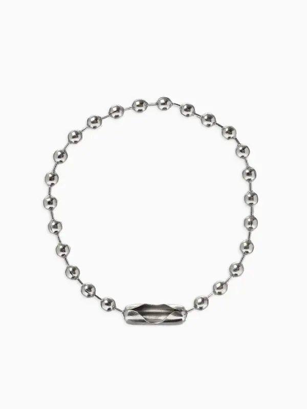 Цепочка шариковая с замком соединителем, 100 шт. металлическая, 0.9&times;0.3 см, ширина 2 мм, цвет серебро