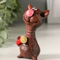 Сувенир Кот с колбасой, микс 10х5,3х3,5см