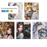 Тетрадь 48л, ассорт.ТОТЕМНОЕ ЖИВОТНОЕ А5+,клетка,мягкий переплёт ТВИН 68576