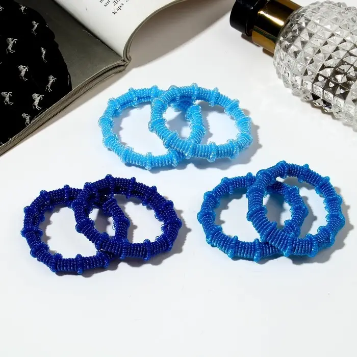 Резинка для волос Резинка для волос "Махрушка" (набор 6 шт) 4 см, синий голубой