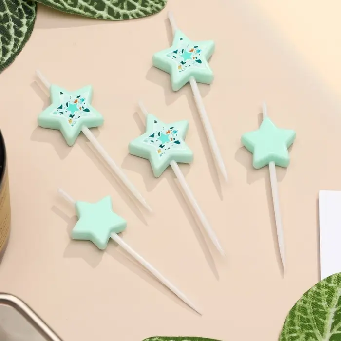 Свечи для торта &laquo;Звёздочки&raquo;, 5 шт., цвет голубой