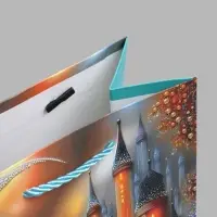 Пакет подарочный ламинированный "Город", S 18 x 23 х 10 см