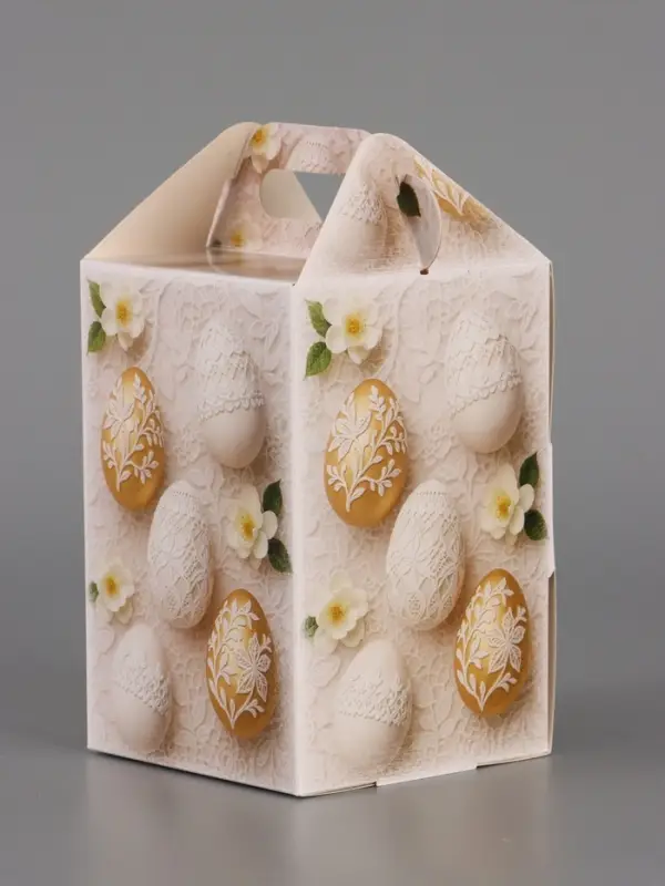 Пасхальная коробочка с окном и с ручкой 10 х 10 х 15 см