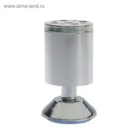 Опора мебельная, регулируемая, алюминиевая, d=50 мм, h=100 мм, цвет матовый хром, 4 шт.
