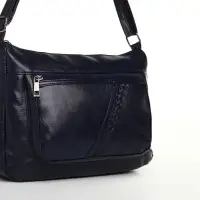 Сумка женская кросс-боди на молнии, 28&times;10&times;20 см, тёмно-синяя