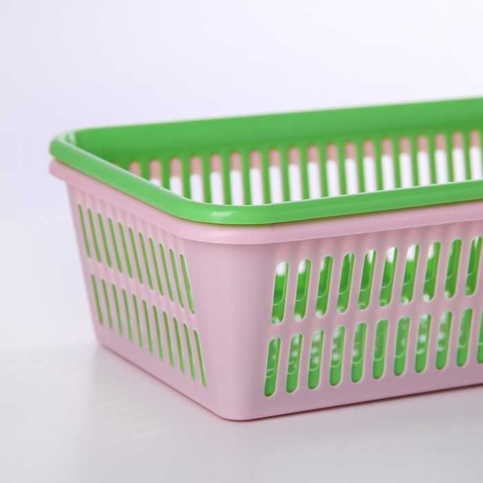 Корзина для хранения, 25×15×7 см, цвет МИКС Корзина для хранения, 25×15×7 см, цвет МИКС