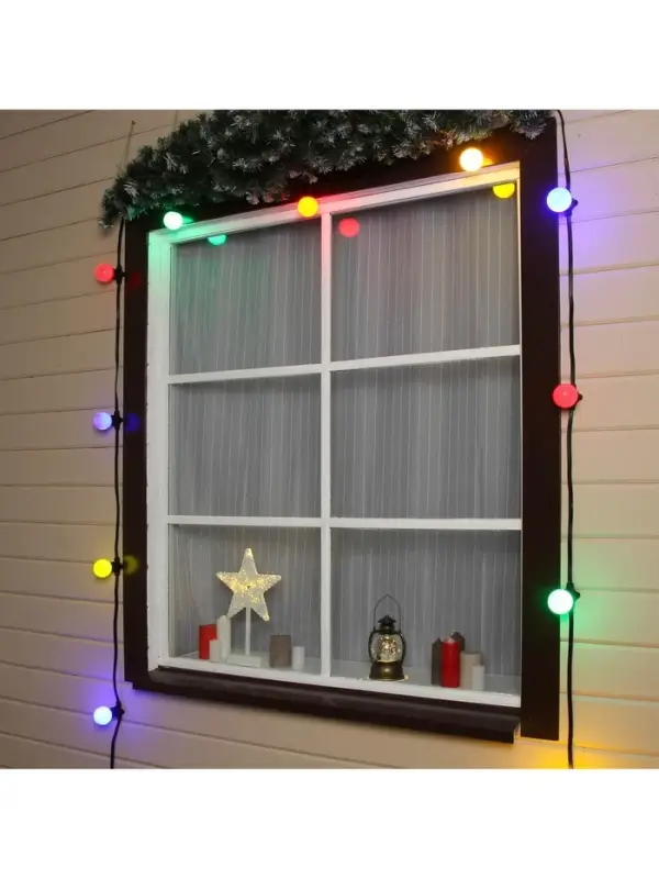 Гирлянда &laquo;Белт-лайт&raquo; 50 м, IP65, 2W, тёмная каучуковая нить, шаг 20 см, Е27 (без ламп), 220 В