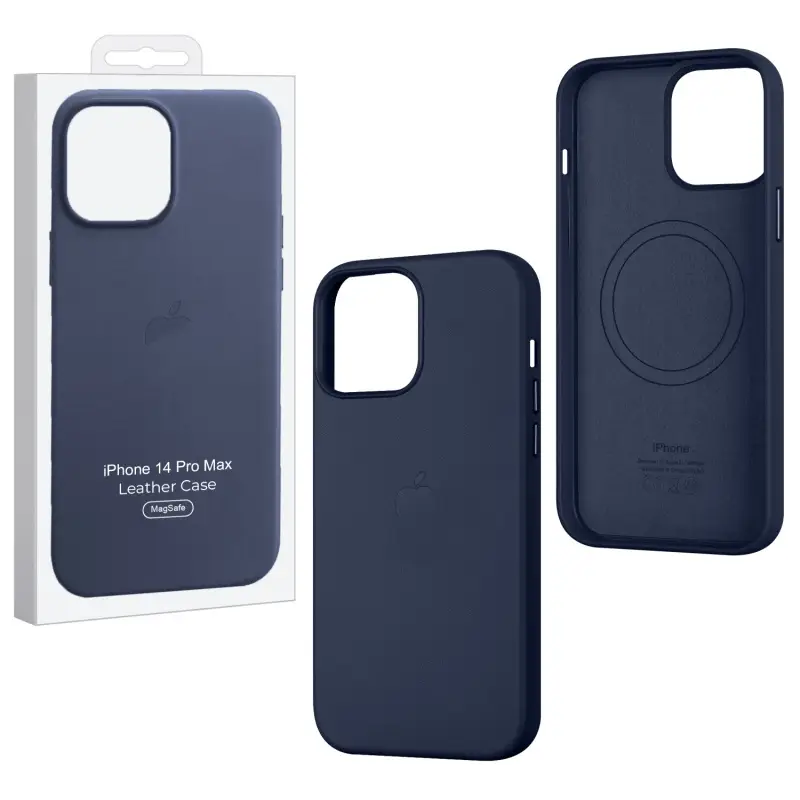 Чехол для iPhone 14 Pro Max Leather Case 100% ORG Ink (MagSafe) c LOGO