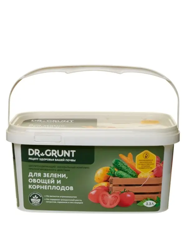 Удобрение минеральное для зелени, овошей, корнеплодов, Dr.Grunt, ведро, 3.3 л Удобрение минеральное для зелени, овошей, корнеплодов, Dr.Grunt, ведро, 3.3 л