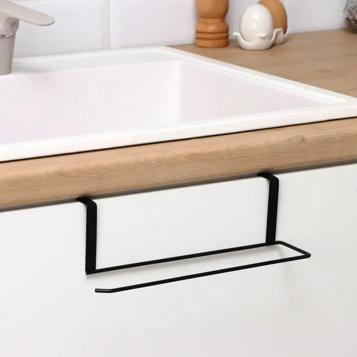 Держатель для полотенец на дверцу Доляна, 3 см, подвесной, 24.5&times;8.5&times;7 см, чёрный