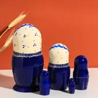 Матрешка дерево &laquo;Русская красота&raquo;, белый платок, 18 см, 5 кукольная, ручная роспись