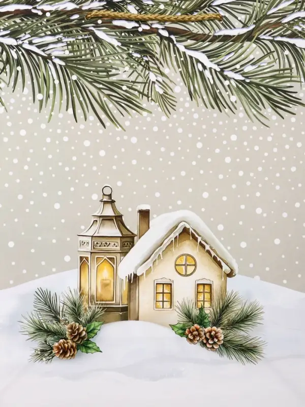 Пакет подарочный новогодний ламинированный, «Новогодний домик» , 26×12×32 см Пакет подарочный новогодний ламинированный, «Новогодний домик» , 26×12×32 см