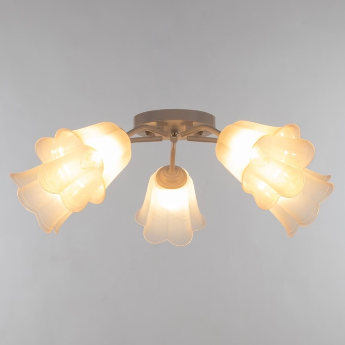 Люстра Люстра "Онлайн" (цветок) 5х15Вт Е27 МОДЕЛЬ: BR 00211 белый/прозрачный