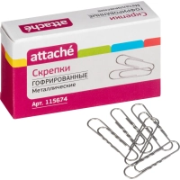 Скрепки металлические без. покрытия,50 мм,гофрированные,50шт/уп