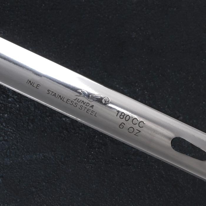 Половник из нержавеющей стали цельнотянутый, 180 мл, 35×9 см, толщина стали 1,5 мм, серебряный Половник из нержавеющей стали цельнотянутый, 180 мл, 35×9 см, толщина стали 1,5 мм, серебряный