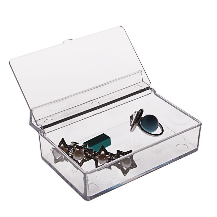 Короб для хранения мелочей, с крышкой, 10×7×3,5, оргстекло, цвет прозрачный Короб для хранения мелочей, с крышкой, 10×7×3,5, оргстекло, цвет прозрачный