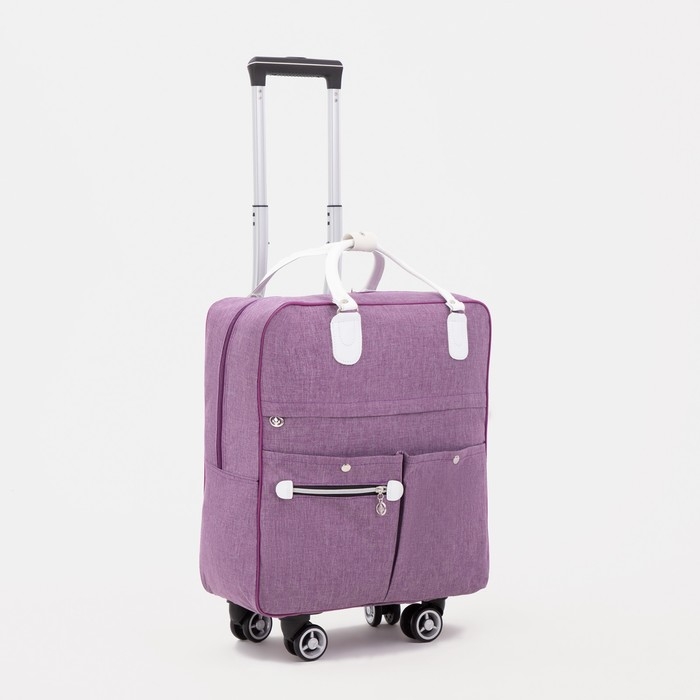 Сумка дорожная 2 в 1 на колёсах 20 Сумка дорожная 2 в 1 на колёсах 20", отдел на молнии, 4 наружных кармана, цвет фиолетовый