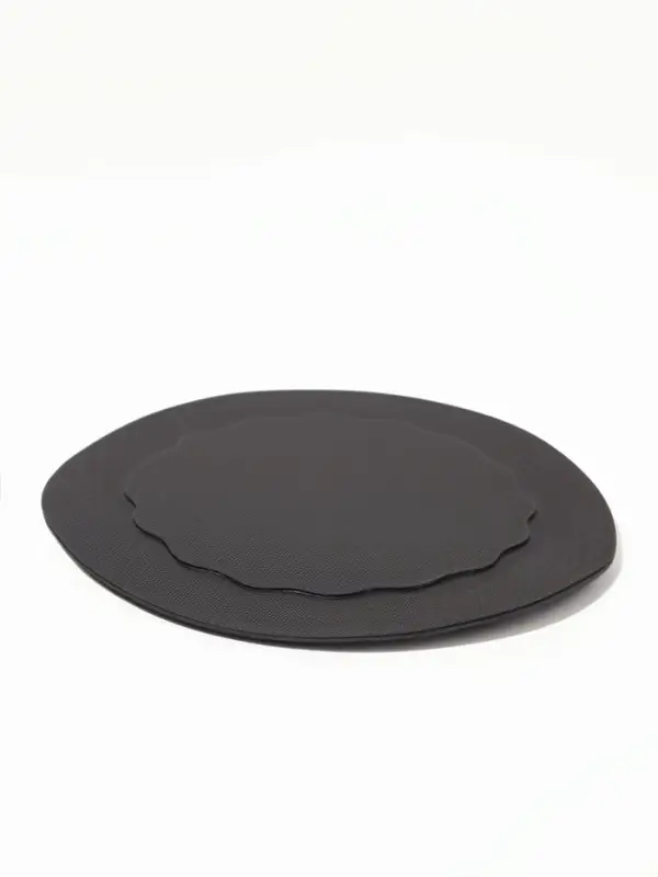 Варежка для пилинга, с держателем, d=12 см, чёрная