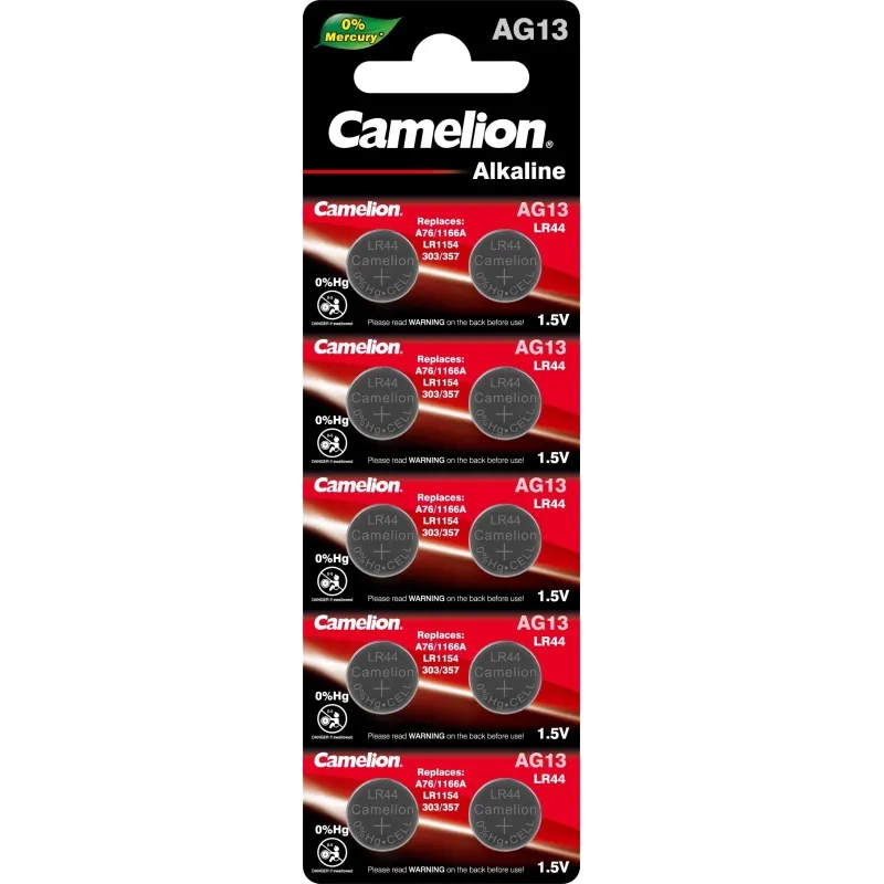Батарейка Camelion AG13 &nbsp;BL-10 Mercury Free 357A/LR44/A76 д/часов 10шт/уп
