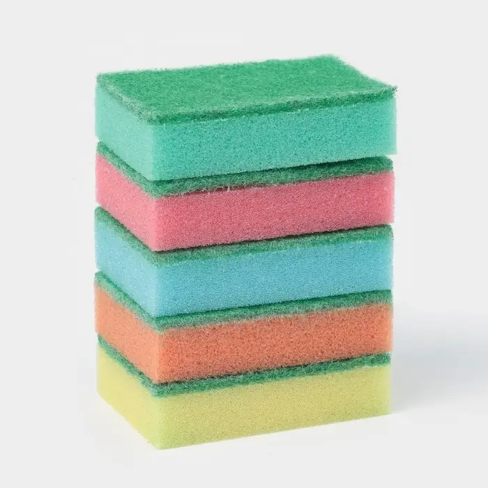 Набор губок для посуды с чистящим слоем Доляна «Стандарт», 9×6×2.5 см, 5 шт. Набор губок для посуды с чистящим слоем Доляна «Стандарт», 9×6×2.5 см, 5 шт.