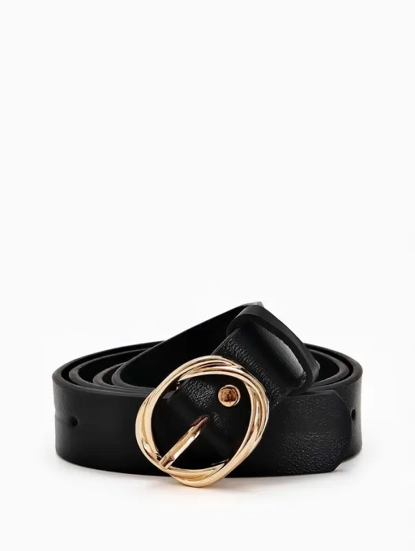 Ремень женский, 110&times;2.9 см, классическая пряжка металл, чёрный