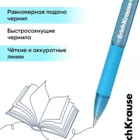 Ручка шариковая ErichKrause R-301 Spring Stick & Grip, узел 0.7 мм, синяя, резиновый упор, МИКС